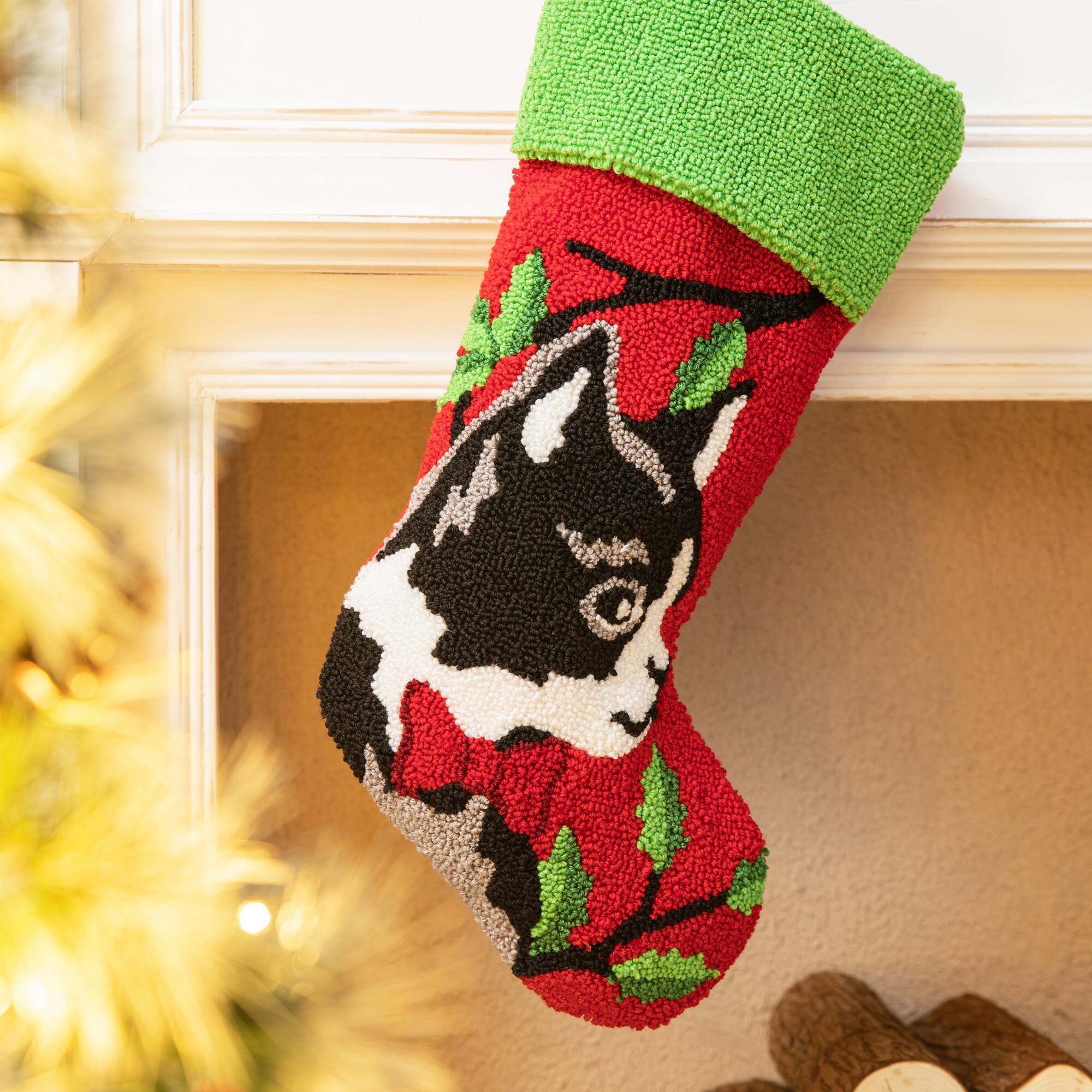 Glitzhome® 20.5" Cat Hooked Stocking
